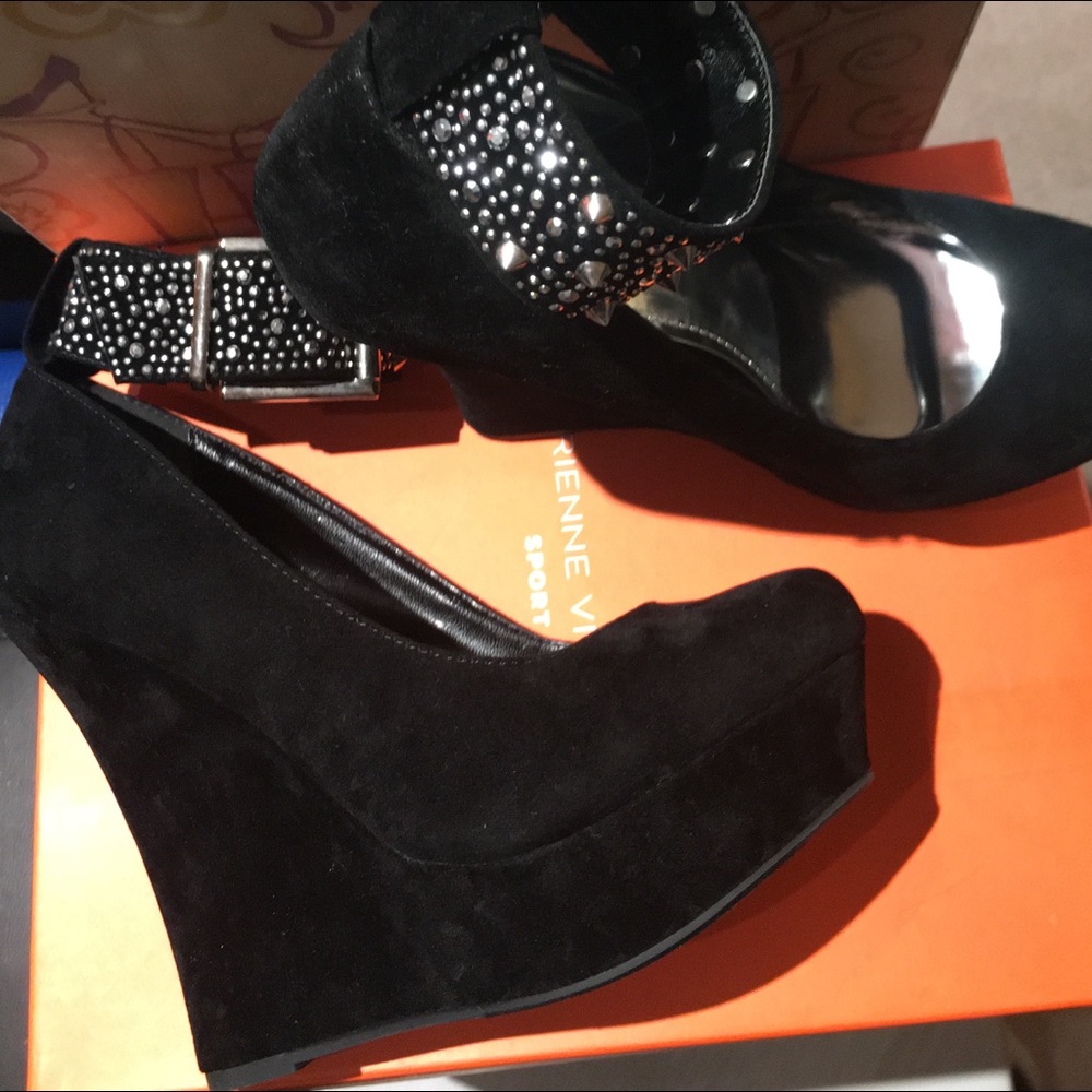 Spike and Shine Wedge Heels